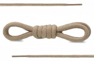 SCHNÜRSENKEL 130CM BEIGE BAUMWOLLE RUND