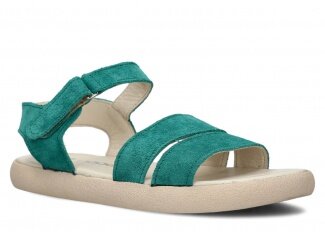 DAMEN SANDALEN MODELL 351 AQUAMARIN VELOURS - GRÖßE 36