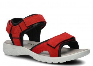 DAMEN-SANDALEN NAGABA MODELL 266 ROT VELOURS LEDER 