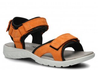 DAMEN-SANDALEN NAGABA MODELL 266 ORANGE VELOURS LEDER