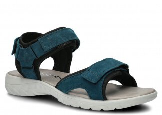 DAMEN-SANDALEN NAGABA MODELL 266 TÜRKIS VELOURS LEDER 