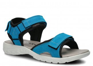 DAMEN-SANDALEN NAGABA MODELL 266 MEERESBLAU VELOURS LEDER 