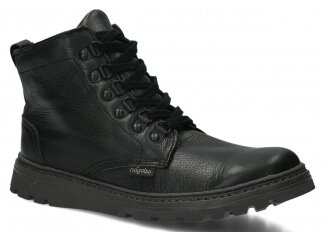 JUGENDSTIEFEL MODELL 097 SCHWARZ RUSTIC + LAMMFELL - GRÖßE 40