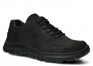 Herren-Trekkingschuhe Modell 4081 Schwarz Crazy Leder