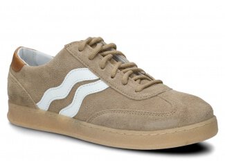 Halbschuhe für Frauen Nagaba Modell 129 Beige Velours Leder