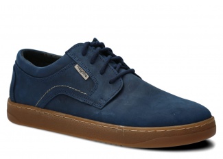 Weite Halbschuh für Männer Nagaba Modell 476 Dunkelblau Crazy Leder