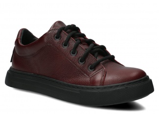 Halbschuhe für Frauen Nagaba Modell 607 Dunkelrot Rustic Leder