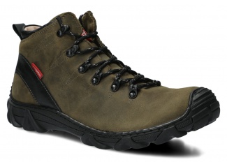 Trekkingstiefel für Herren NAGABA 403 Olivgrün Crazy Leder