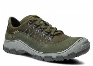 Herren-Trekking-Halbschuh NAGABA 485 Olivgrün Crazy Leder