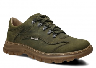 Herren-Halbschuhe NAGABA 470 Olivgrün Crazy Leder