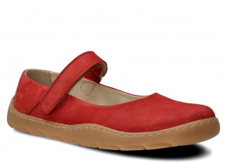 Weite Halbschuhe für Frauen, Ballerinas NAGABA 632 Rot Samuel Leder 
