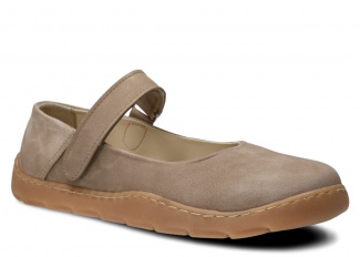 Weite Halbschuhe für Frauen, Ballerinas NAGABA 632 Beige Samuel Leder 