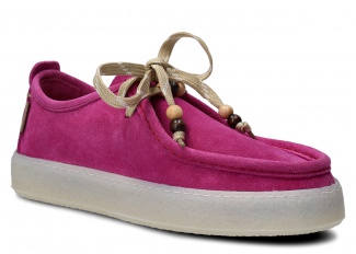 Damenmokassin, Damen-Halbschuhe NAGABA 2641 Rosa Velours Leder