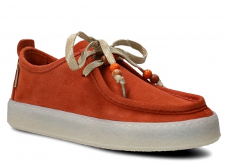 Damenmokassin, Damen-Halbschuhe NAGABA 2641 Orange Velours Leder