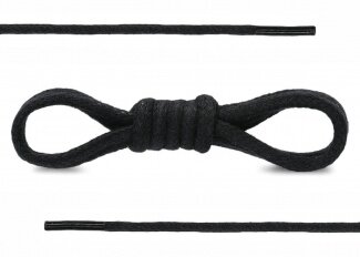 SCHNÜRSENKEL 120CM SCHWARZ BAUMWOLLE RUND GEWACHST