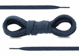 SCHNÜRSENKEL 130CM DUNKELBLAU BAUMWOLLE FLACH