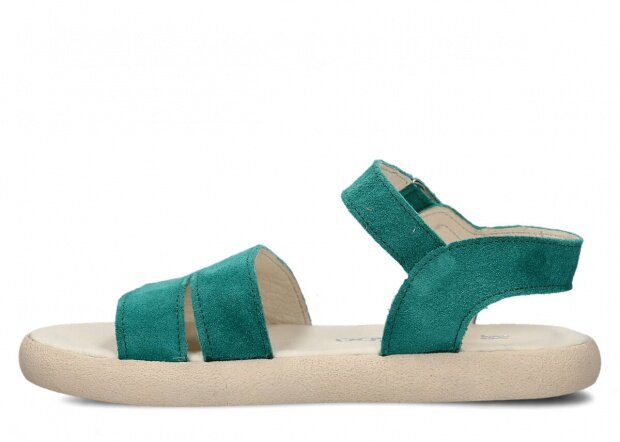 DAMEN SANDALEN MODELL 351 AQUAMARIN VELOURS - GRÖßE 36