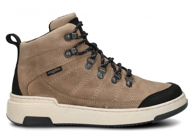 HERREN HALBSCHUHE MODELL 442 BEIGE CRAZY + FILZ - GRÖßE 37