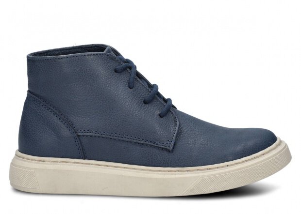 JUGENDSTIEFEL MODELL 050 DUNKELBLAU WOLKE + KARO - GRÖßE 37