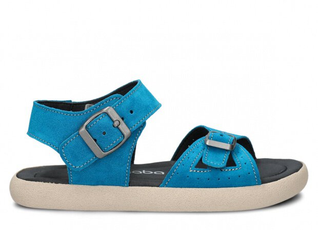 JUGENDSCHUH MODELL 027 Meeresblau velours 