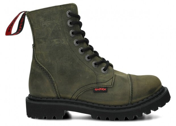 Springerstiefel SHARK NAGABA 8H FAULIGES GRÜN CRAZY LEDER