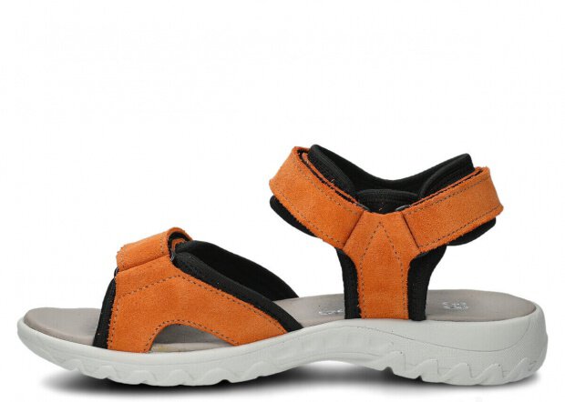 DAMEN-SANDALEN NAGABA MODELL 266 ORANGE VELOURS LEDER
