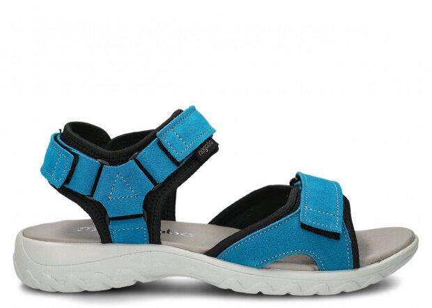 DAMEN-SANDALEN NAGABA MODELL 266 MEERESBLAU VELOURS LEDER 