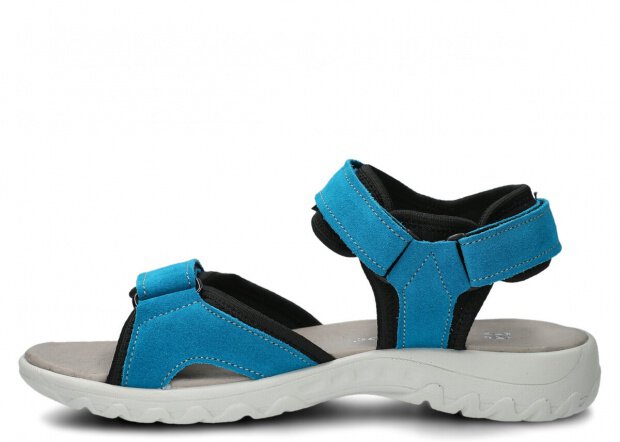 DAMEN-SANDALEN NAGABA MODELL 266 MEERESBLAU VELOURS LEDER 