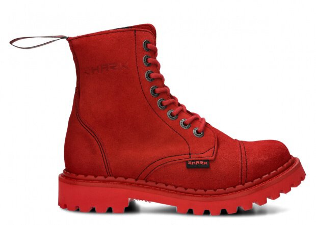 SPRINGERSTIEFEL SHARK NAGABA 8H ROT VELOURS - GRÖßE 38