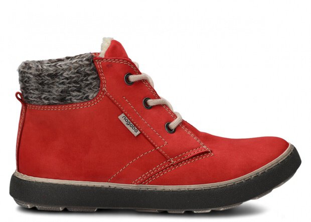 JUGENDSTIEFEL MODELL 298 ROT SAMUEL + LAMMFELL - GRÖßE 40