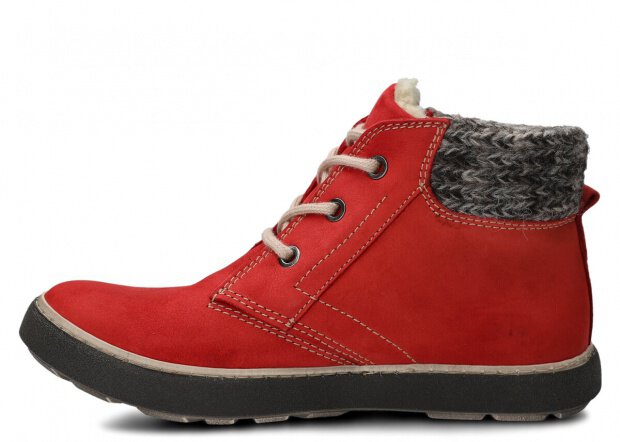 JUGENDSTIEFEL MODELL 298 ROT SAMUEL + LAMMFELL - GRÖßE 40