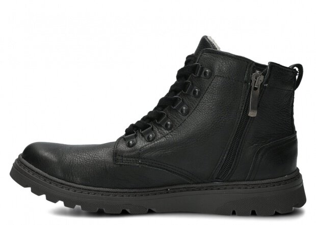 JUGENDSTIEFEL MODELL 097 SCHWARZ RUSTIC + LAMMFELL - GRÖßE 40