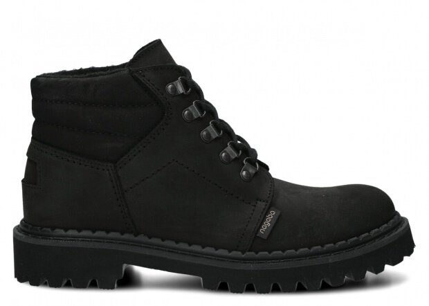 JUGENDSTIEFEL MODELL  1121 SCHWARZ CRAZY + FILZ - GRÖßE 41