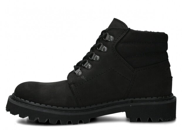 JUGENDSTIEFEL MODELL  1121 SCHWARZ CRAZY + FILZ - GRÖßE 41