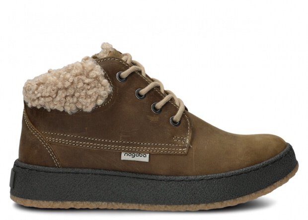 JUGENDSTIEFEL MODELL 6151 OLIVE CRAZY + LAMMFELL - GRÖßE 38