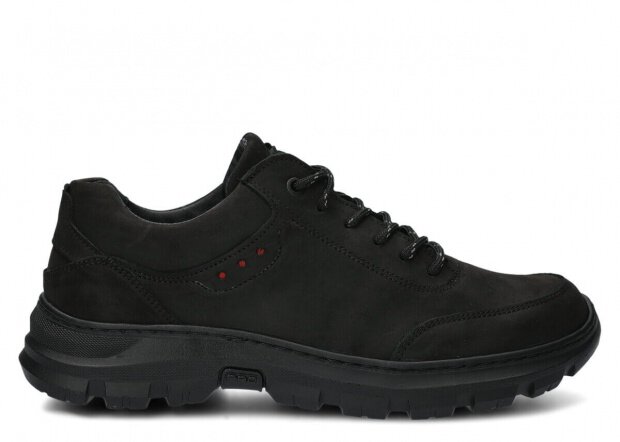 Herren-Trekkingschuhe Modell 4081 Schwarz Crazy Leder