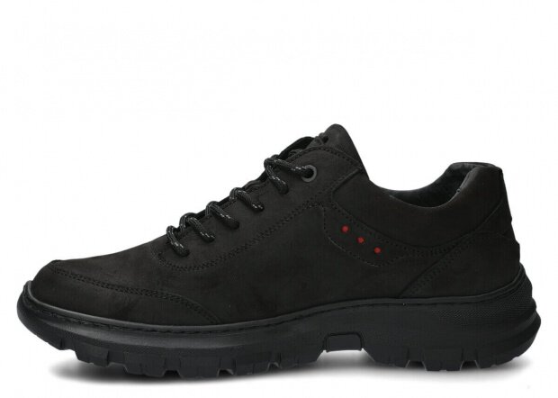 Herren-Trekkingschuhe Modell 4081 Schwarz Crazy Leder