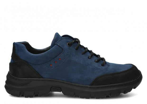 Herren-Trekkingschuhe Modell 4081 Dunkelblau Crazy Leder