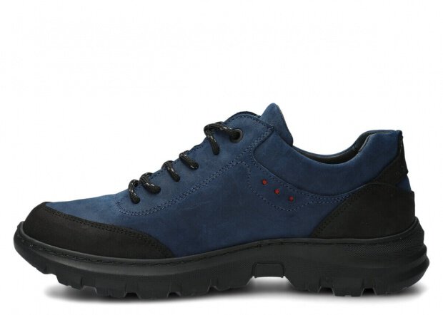 Herren-Trekkingschuhe Modell 4081 Dunkelblau Crazy Leder