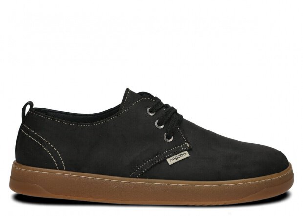 Halbschuh für Männer Nagaba Modell 477 Schwarz Crazy Leder