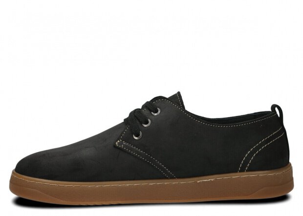 Halbschuh für Männer Nagaba Modell 477 Schwarz Crazy Leder