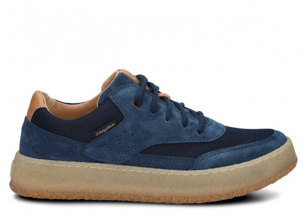 Halbschuhe für Frauen Nagaba Modell 627 Dunkelblau Velours Leder