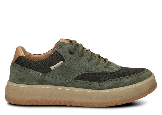 Halbschuhe für Frauen Nagaba Modell 627 Khaki Velours Leder