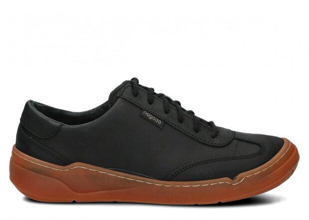 Halbschuh für Männer Nagaba Modell 467 Schwarz Crazy Leder
