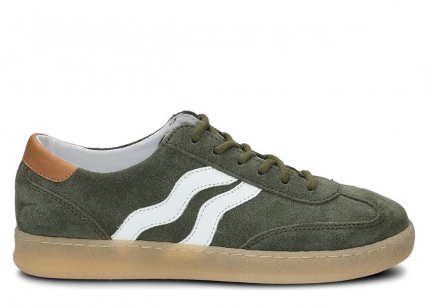 Halbschuhe für Frauen Nagaba Modell 129 Khaki Velours Leder