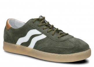 Halbschuhe für Frauen Nagaba Modell 129 Khaki Velours Leder