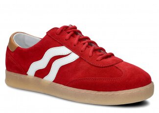 Halbschuhe für Frauen Nagaba Modell 129 Rot Velours Leder