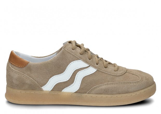Halbschuhe für Frauen Nagaba Modell 129 Beige Velours Leder