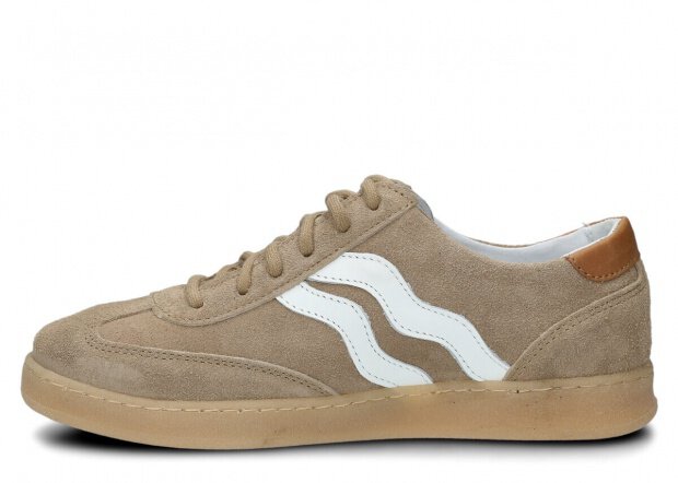 Halbschuhe für Frauen Nagaba Modell 129 Beige Velours Leder