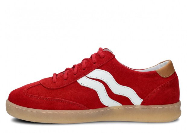 Halbschuhe für Frauen Nagaba Modell 129 Rot Velours Leder